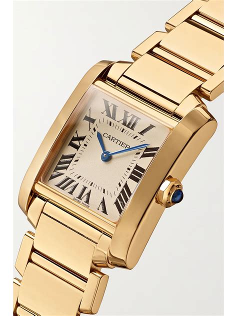 Gold Tank Française 25mm Medium 18 Karat Gold Watch Cartier Net A