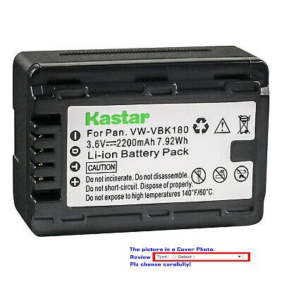 Kastar Replacement Battery Pack For Panasonic Vw Vbk Vbk Vw