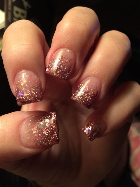 Chic Champagne Colored Faded Acrylic Nails Fall Acrylic Nails