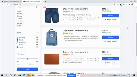 Angular Ecommerce Template Free Product Listing Page List View