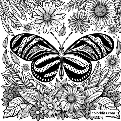 Butterfly Garden Bliss Coloring Page Colorbliss