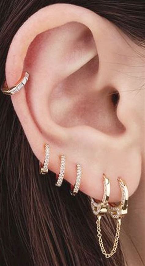 Arianna Crystal Nose Ear Piercing Earring G Ring In Silver Ear