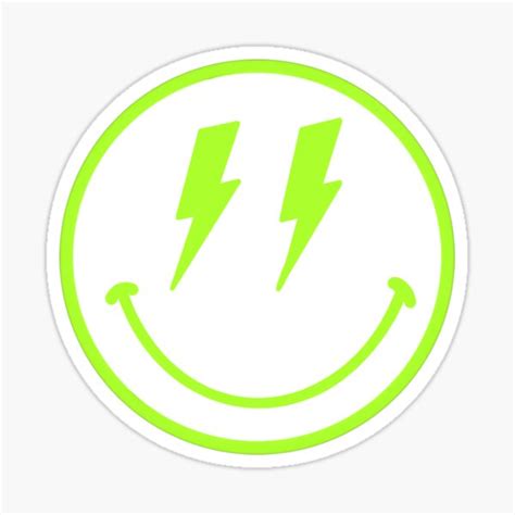 Lightning Bolt Smiley Face Sticker By Jasminrogerss | ubicaciondepersonas.cdmx.gob.mx