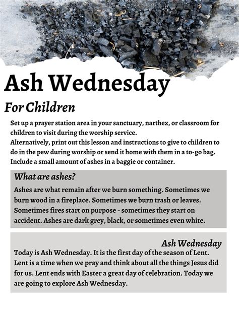 Ash Wednesday for Children - Etsy