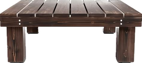 Simple Wooden Coffee Table With Plank Top 45873048 Png