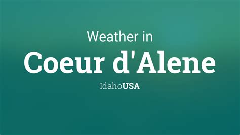 Weather for Coeur d'Alene, Idaho, USA