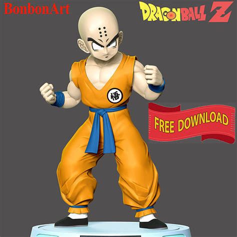 Krillin Dragon Ball Fanart Free 3d Model 3d Printable Cgtrader