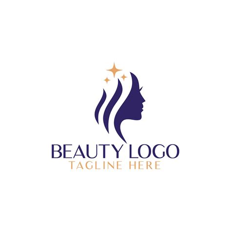 Beautiful Womans Face Logo Design Template Hair Girl Leaf Symbol