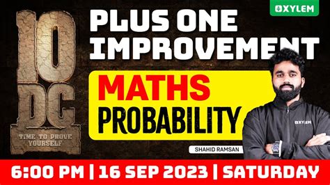 Plus One Improvement Exam Maths Probability Xylem Plus Two YouTube