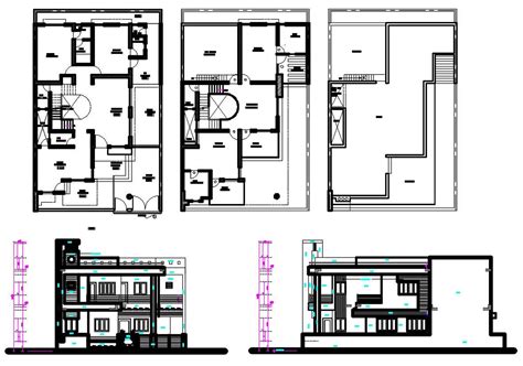 Modern House Plan AutoCAD File - Cadbull