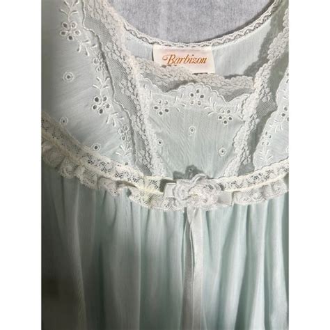 Barbizon Intimates Sleepwear Vintage Barbizon Eyelet Light Aqua