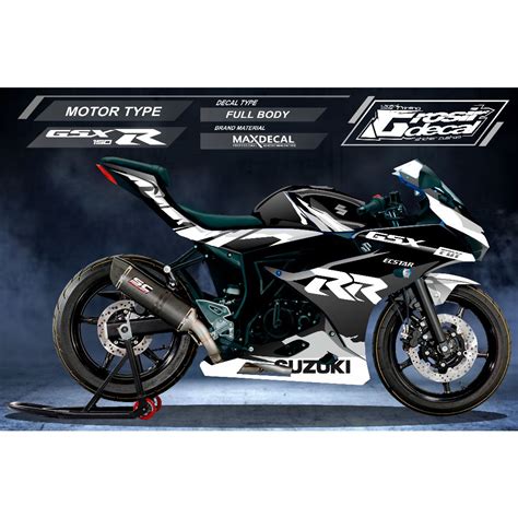 Jual Decal Sticker Suzuki GSX R 150 Super Black Full Body Bisa Reqeus