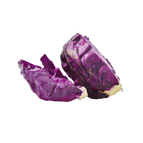 Half A Cut Purple Fresh Purple Cabbage And A Purple Cabbage Leaf Fresh Half Incised Png