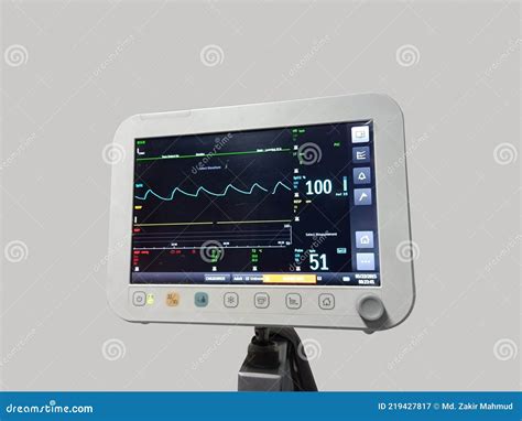 Patient Oxygen And Heart Rate Monitor Machine Screen Stock