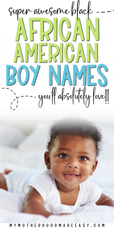 235+ Best African American Black Baby Boy Names (+meanings) – My ...