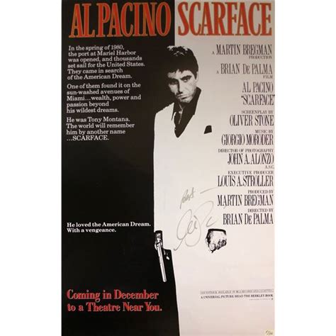 Scarface Al Pacino Signed Poster