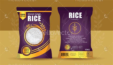 Rice Package Mockup - Vector Illustration - Download Graphics & Vectors