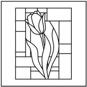 Patchwork Tulip Stained Glass Pattern Etsy