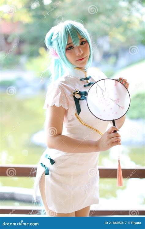 Japan Anime Cosplay Portrait Of A Girl With Chinese Dress Costume In