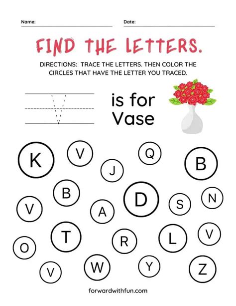 Free Letter V Worksheets Phonics Writing Forward With Fun