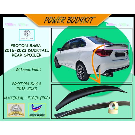 Proton Saga VVT 2016 2024 Ducktail Rear Spoiler 2016 2017 2018 2019