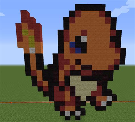 Charmander Pixel Art 32x32 Grid