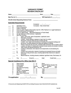 Fillable Online Klamathcounty VAR Checklist 2 Fax Email Print PdfFiller