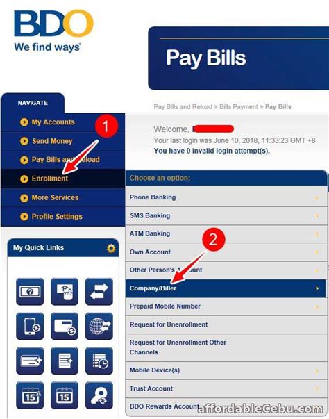 How To Pay Bdo Credit Card Bill Online Banking