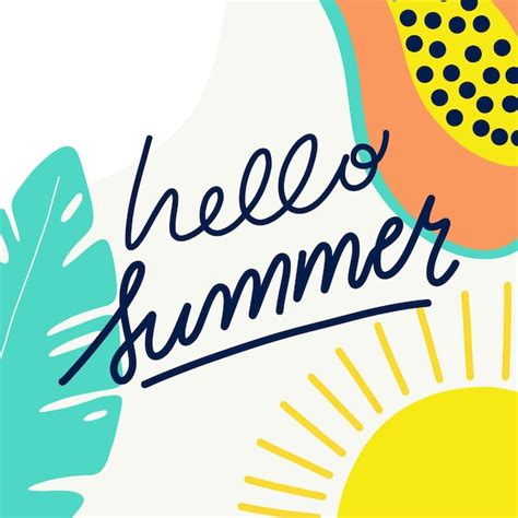 Free Vector Hand Drawn Hello Summer Lettering