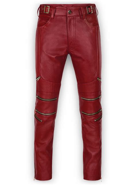 Cherry Red Electric Zipper Mono Leather Pants : MakeYourOwnJeans®: Made ...