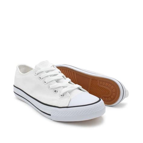 Zapatillas De Lona Blancas Unisex Estilo Converse