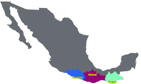 Localizaci N De Oaxaca Guerrero Y Chiapas Figure Location Of