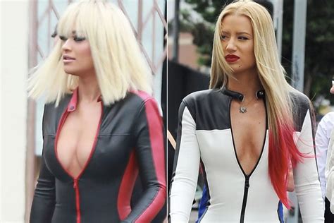 Iggy Azalea And Rita Ora Rock Skintight Jumpsuits For Black Widow