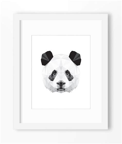 Panda Print Panda Art Panda Wall Art Geometric Panda Print