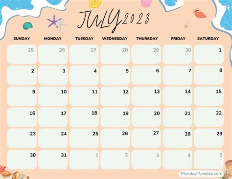 July 2023 Printable Calendar (52 Free PDF Printables)