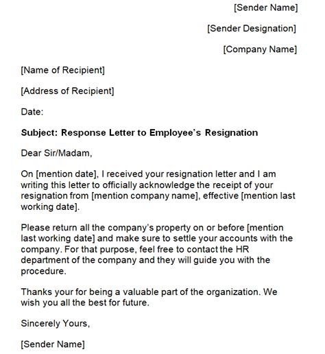 10 Formal Response Letter Samples