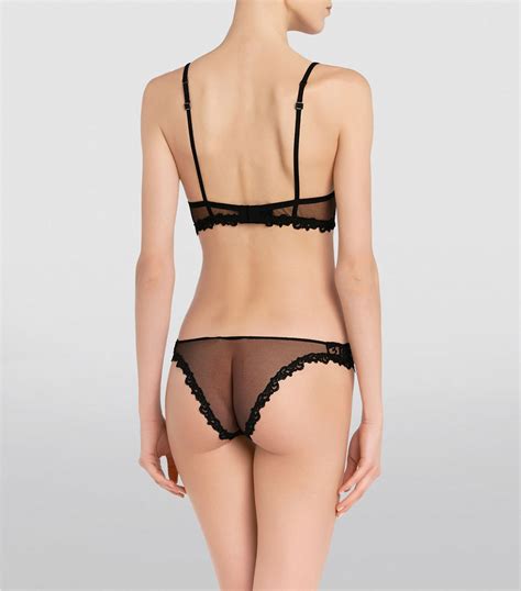 La Perla Black Embroidered Rugiada Brazilian Briefs Harrods Uk