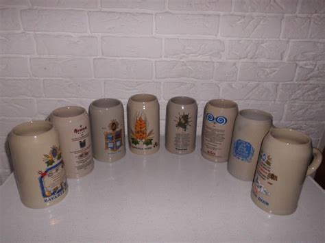 Collection of eight large Dutch beer mugs of Bavaria, Brand - Catawiki