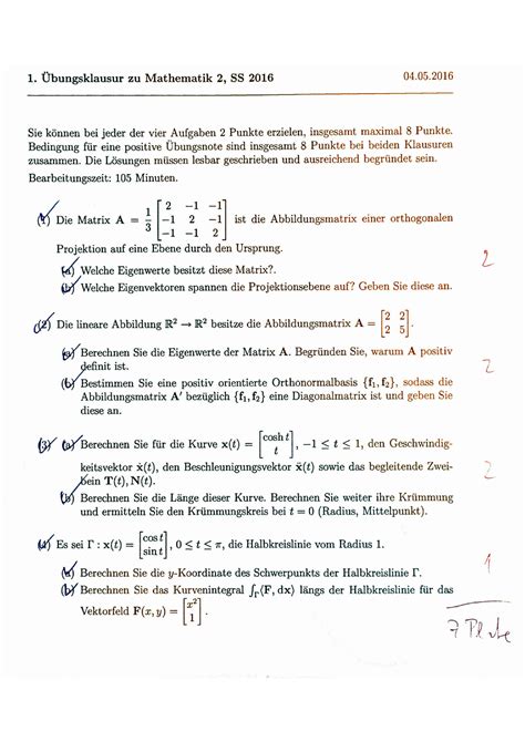 Klausur 16 März 2018 Fragen Mathematik Studocu