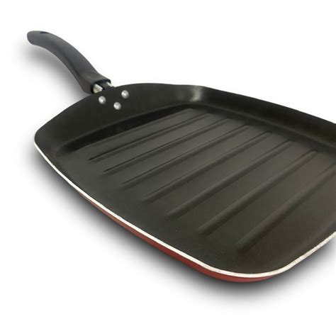 Frigideira Antiaderente Grill Bistequeira 28cm Vermelho Escorrega o Preço