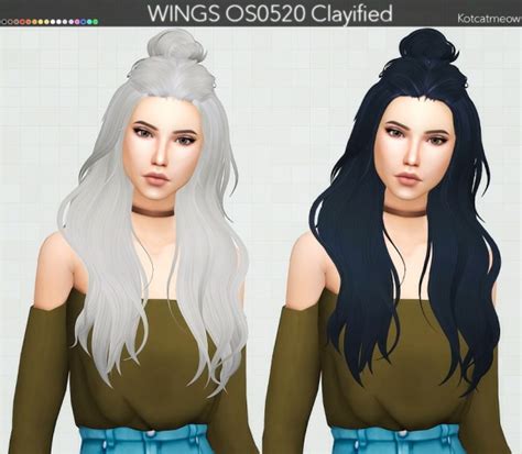 Kot Cat WINGS OS0520 Hair Clayified Sims 4 Hairs