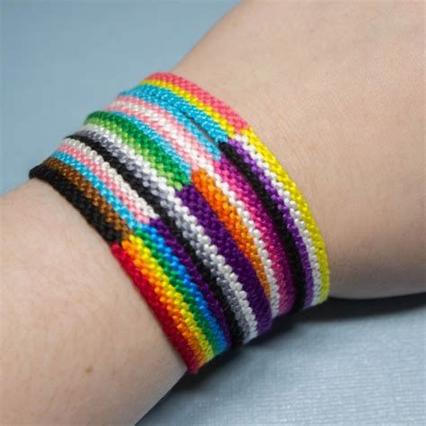 Asexual Flag Pansexual Flag Friendship Bracelet Lgbt Pride Etsy