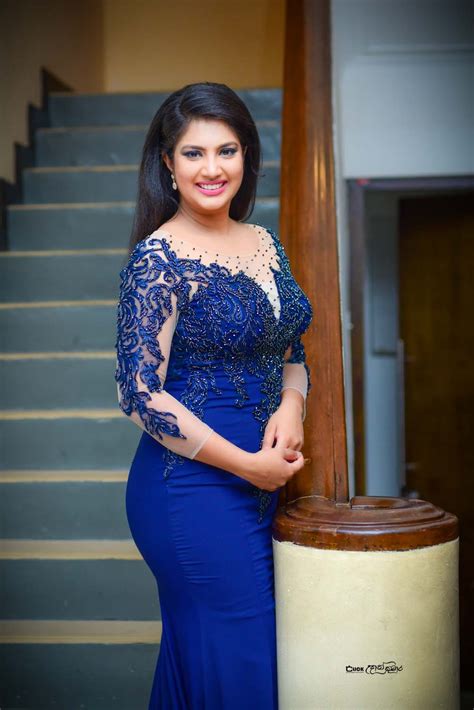 Senali Fonseka Blue Dress Hot Photos