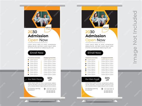 Premium Vector Education Roll Up Banner Design Template