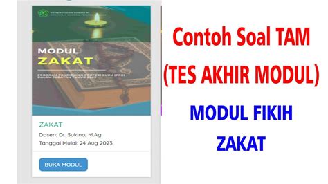 Contoh Soal TAM Tes Akhir Modul Fikih Modul ZAKAT YouTube