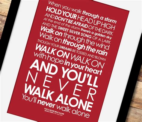 Youll Never Walk Alone LYRICS Print With Personalised Etsy UK