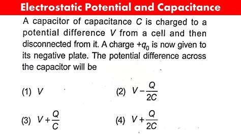 A Capacitor Of Capacitance C Is Charged To A Potential Difference V