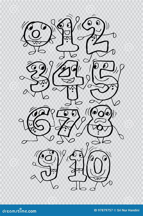 Cartoon number. stock illustration. Illustration of amusing - 97879757