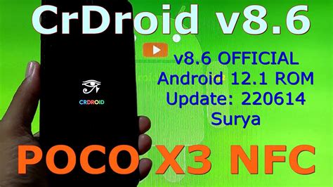 CrDroid V8 6 OFFICIAL For Poco X3 NFC Android 12 1 Update 220614 YouTube