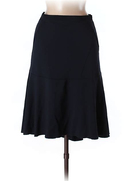 Hilfiger Collection Solid Navy Blue Casual Skirt Size 6 96 Off Thredup